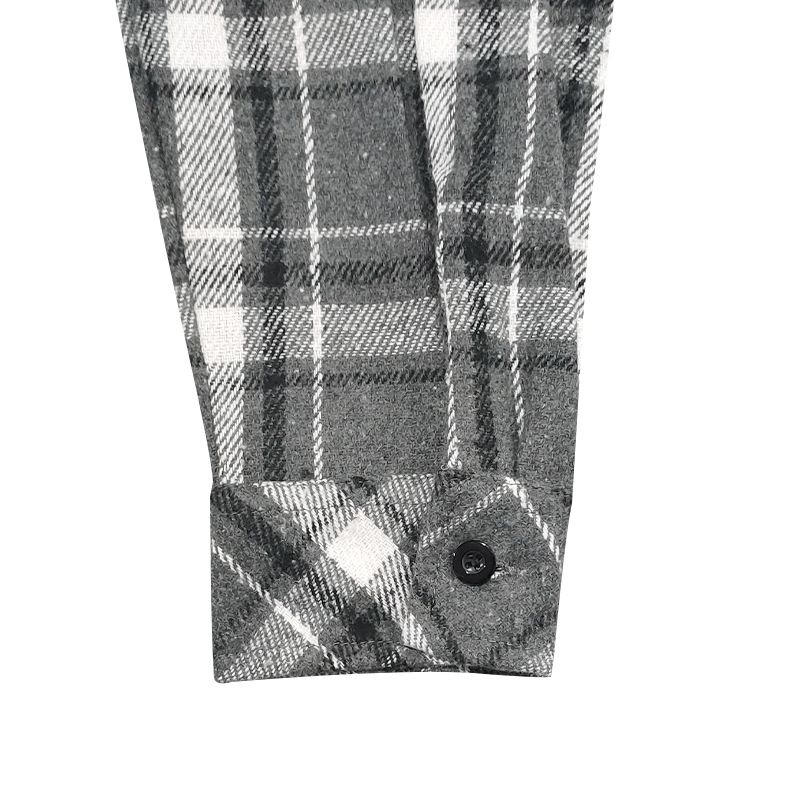 Herrenbekleidung Retro Herbst und Winter Kariertes Hemd Mit Kapuze Flanell Jacquard Freizeithemd_voghion.com
