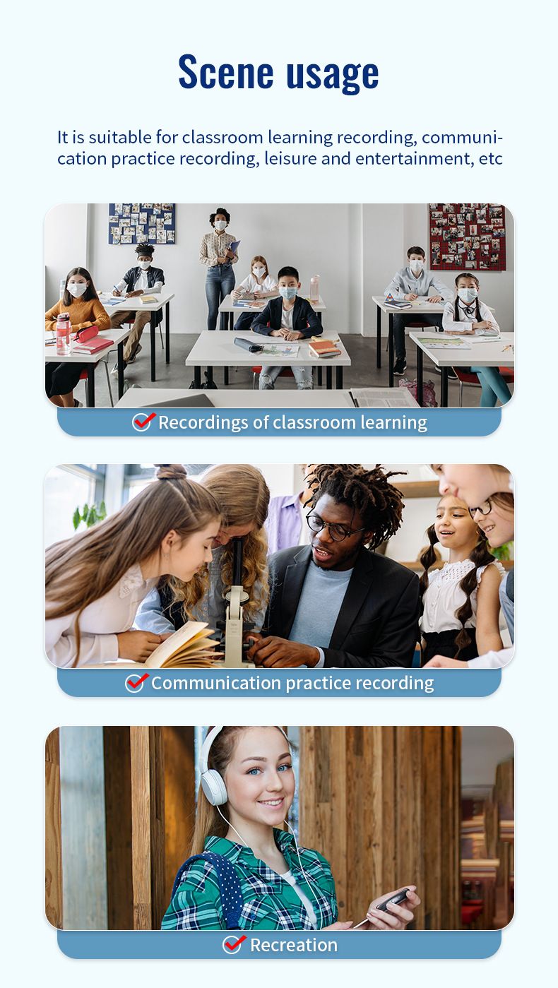 Digital Voice Recorder M29 Farbbildschirm MP3 HD Rauschunterdrückung AI Smart Voice Control Recorder E Book Recorder_voghion.com