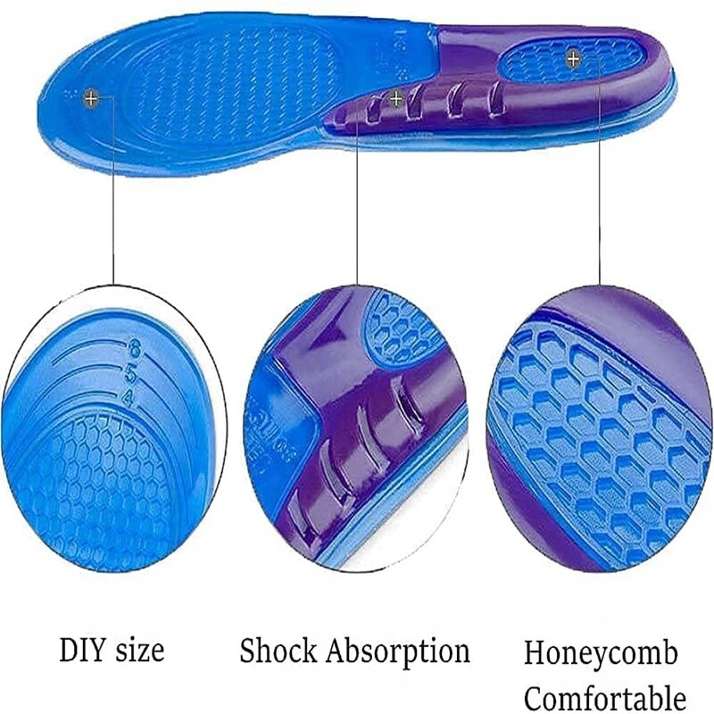 1 paire d'inserts en Silicone pour chaussures, Support orthopédique de la voûte plantaire, Inserts souples, modèle antidérapant de Sport pour hommes et femmes_voghion.com