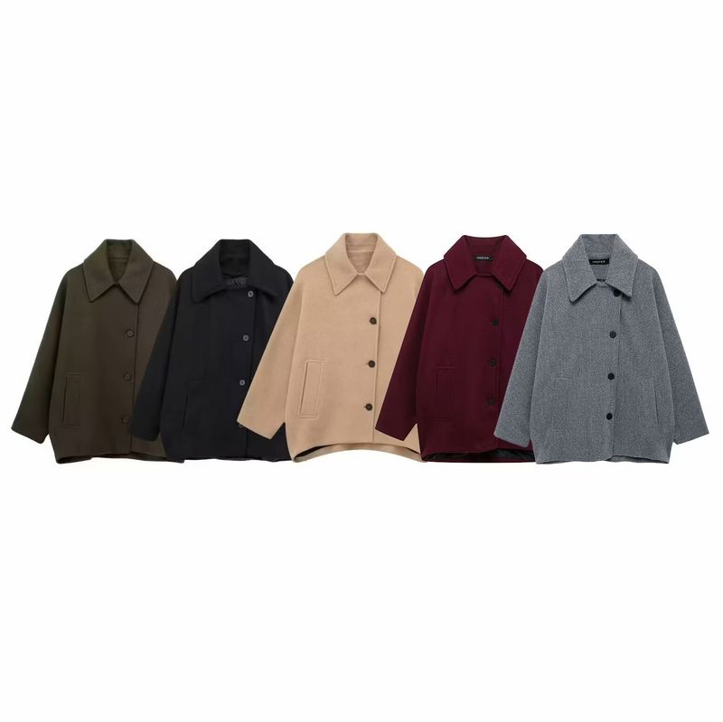Cappotto corto e ampio in misto lana da donna ZA Style_voghion.com