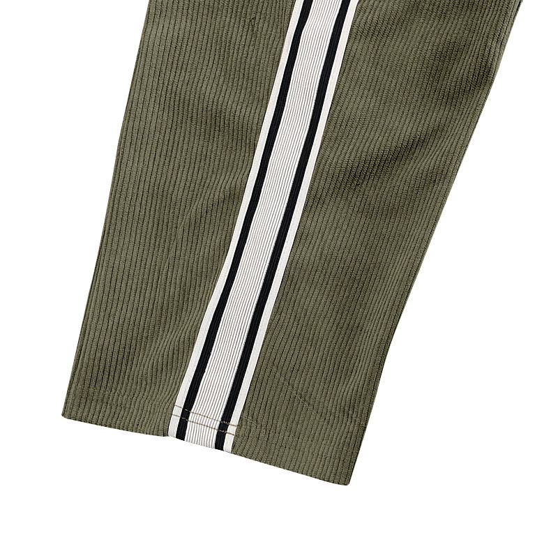 Herrenbekleidung Frühling und Sommer Einfach Gestreift Lässig Lose Khaki Cord Double Line Sporthose_voghion.com