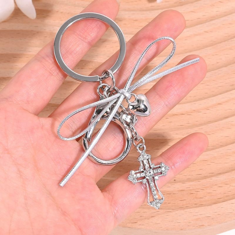 Portachiavi con ciondolo a forma di farfalla, cuore, croce, intarsio di diamanti, semplice e squisito, regalo_voghion.com