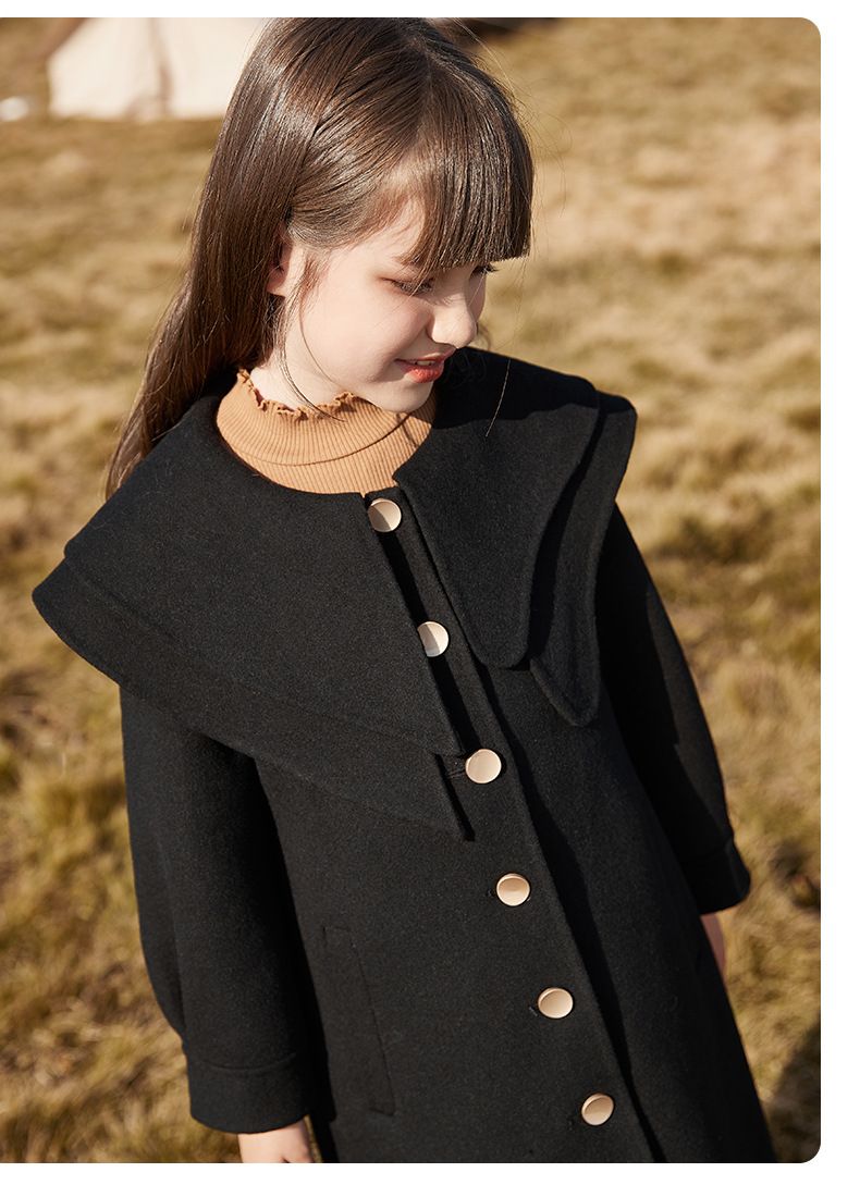 Damenmantel aus Wollmischung – einreihig, fallendes Revers, doppelseitig (110–160 cm, Rot/Schwarz/Rosa, 80 % Wolle, Baumwollfutter)_voghion.com