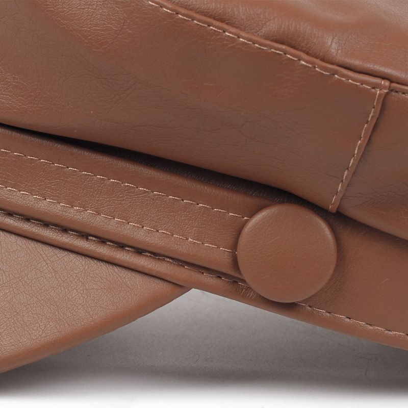 Trendy fashionable PU fl top beret British trendsetters, handsome octagonal for men women, casual and trendy hip-hop_voghion.com