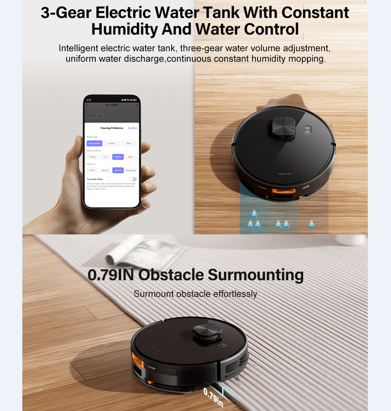 PSS4B Fully Automatic Wet And Dry Vacuum Cleaner Laser Navigation Autonomous Floor Sweeper Battery Life 2.5h 35W Power 2600mAh 2000pa Powerful Vacuuming BLDC55 Dust Box Capacity 230ml, Robot Vacuum_voghion.com