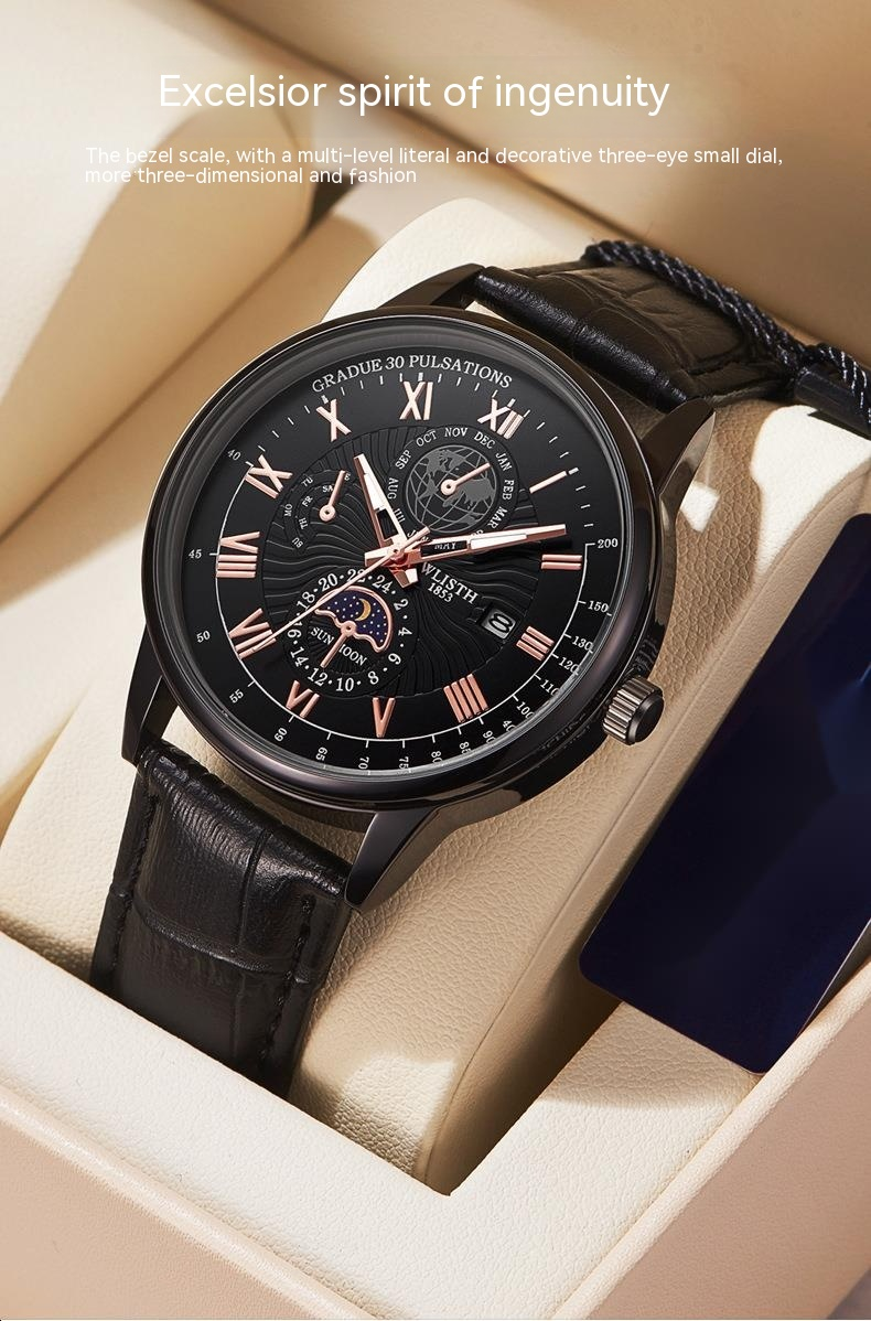 2023 neue Heiße Verkauf Wallace Casual Mode Stil herren Uhr Wasserdicht Business Gürtel Quarzuhr herren Uhr_voghion.com