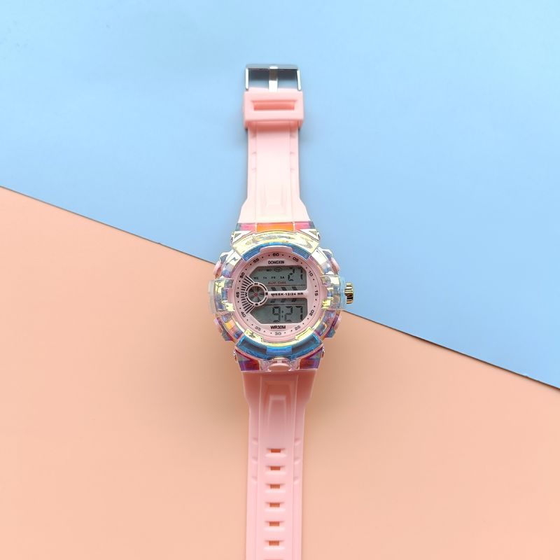 Neues galvanisiertes buntes Gehäuse für Studenten, Modetrend, multifunktionale leuchtende Sport-wasserdichte elektronische Uhr_voghion.com