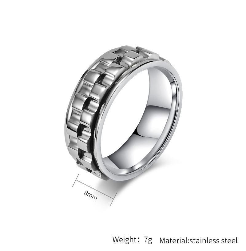 Anello di decompressione con ingranaggi rotanti per alleviare l'ansia, design di lusso leggero in titanio, gioielli in acciaio per le mani_voghion.com