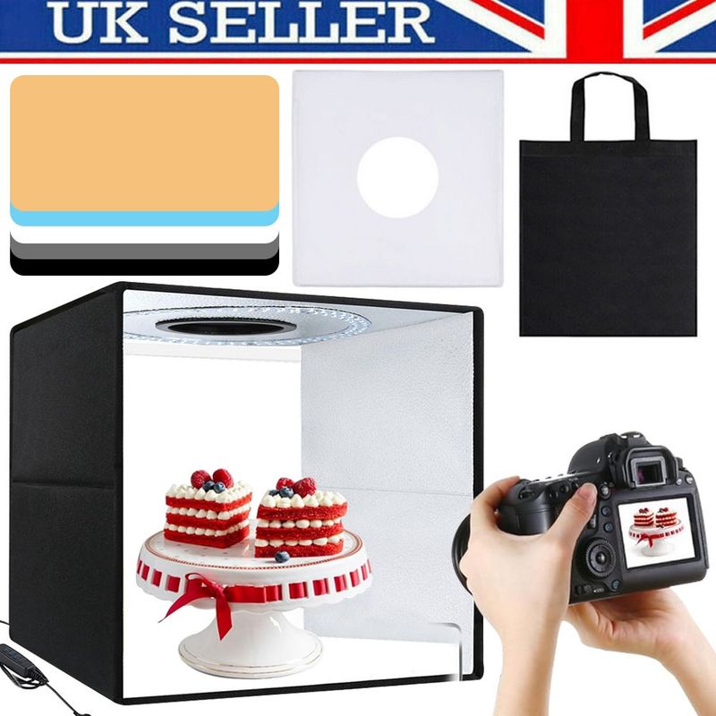 16' PULUZ Portable LED Photo Light Box Cube Tent Photography Studio 45x45cm_voghion.com