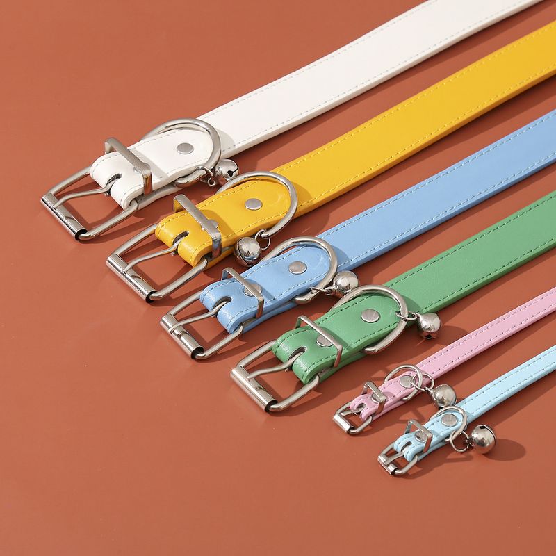 Huisdierhond PU-leer, verstelbaar met bel, schattige kattenpuppyhalsband in Japanse stijl_voghion.com
