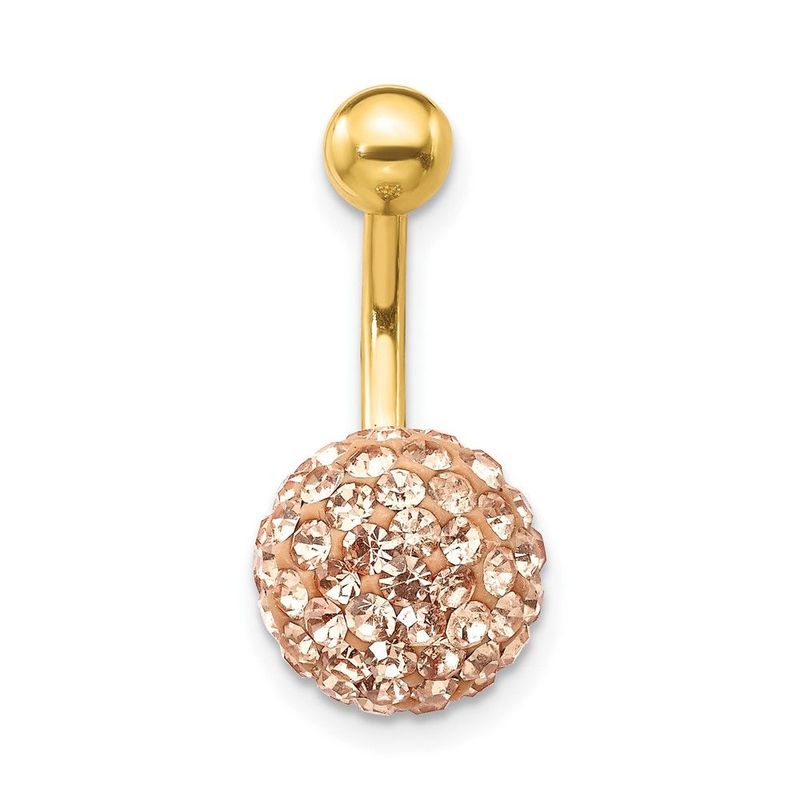 10k W/Champagne Crystal Ball Belly Dangle_voghion.com