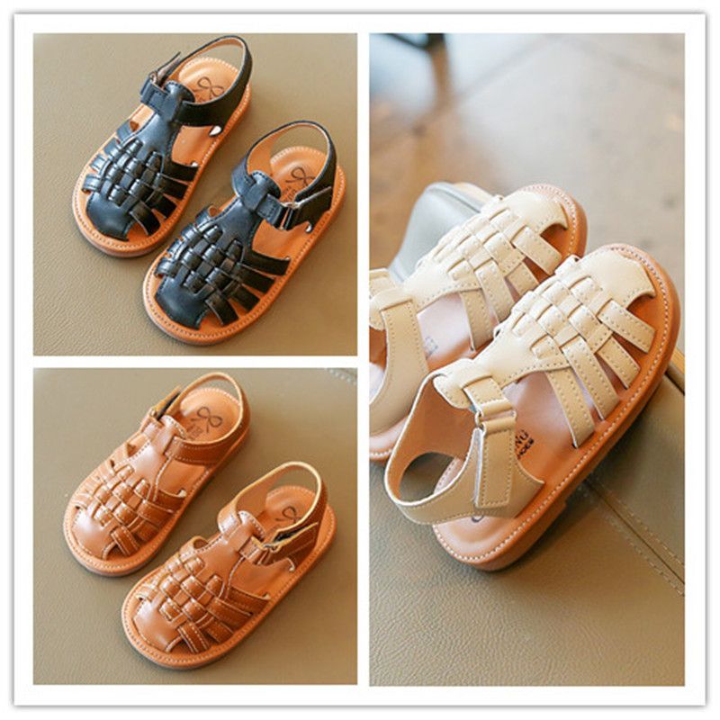 Sandali chiusi in pelle traspiranti con punta cava, stile coreano, per bambine, estate 2023, nuovi_voghion.com