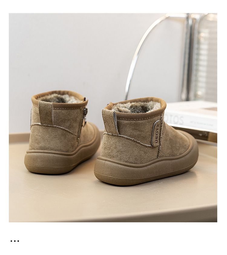 2025 Winter Neue Sport Stil Kinder Schnee Wildleder Anti-Kick Geschlossen-Zehe Jungen Und Mädchen Warme Für Ältere kinder Baumwolle_voghion.com