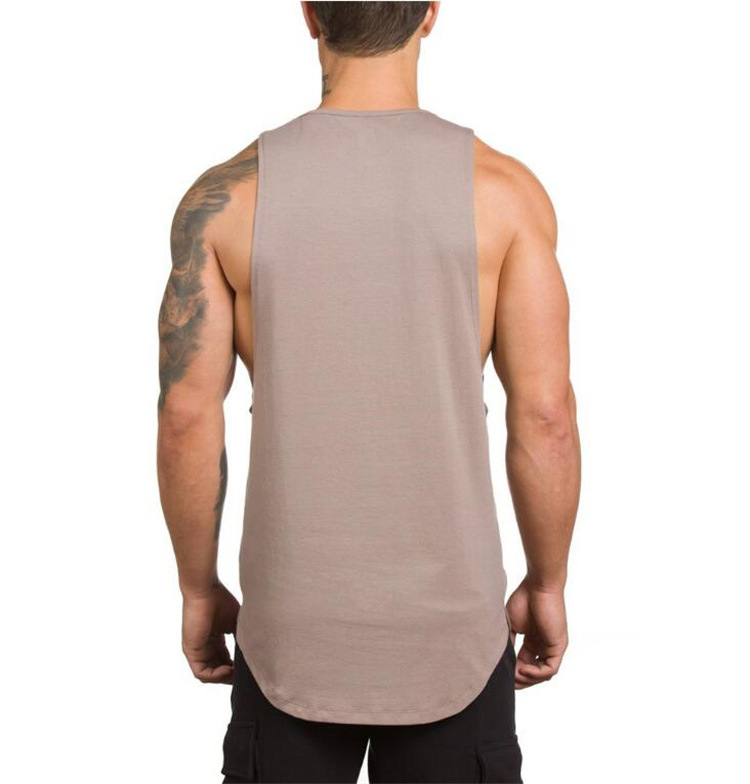 Herren-Tanktop aus reiner Baumwolle, T-Shirt mit elastischem Boden, Unterwäsche, komplett aus Baumwolle, Sport-Tanktop für Herren, bedruckt, Bodybuilding, Muskelschweiß_voghion.com