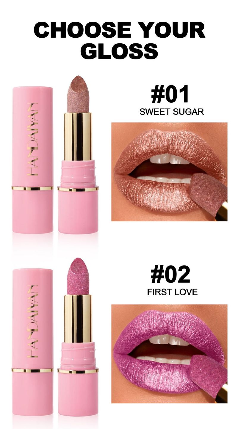 HANDAIYAN Pearlescent Lipstick - 8 Colors, Moisturizing & Hydrating, Embossed Mesh Fine Shimmer Lipstick_voghion.com