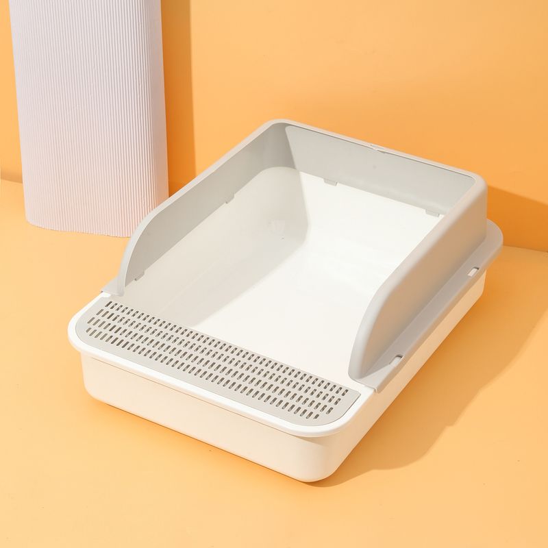 Halbgeschlossene Toilette mit extra Spritzschutz, Zubehör, Waschbecken, extra großes Katzentoilettenbecken_voghion.com