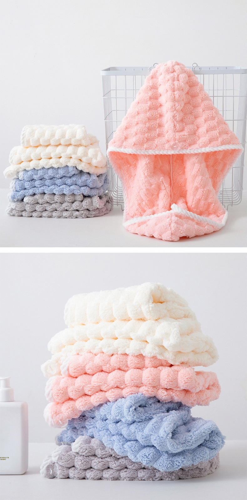 Serviette de bain à grille nuage, serviette de bain domestique, bonnet de séchage des cheveux, absorbant, séchage rapide, tortue dorée, velours, serviette épaisse et douce, non pelucheuse_voghion.com