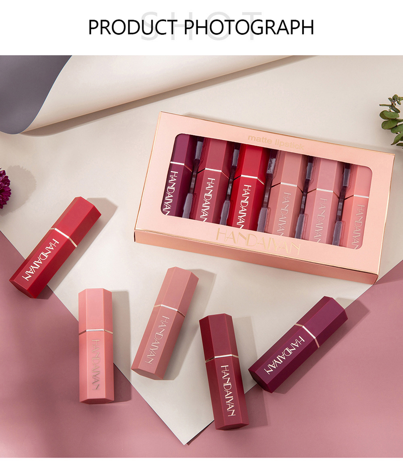 Il nuovo e bellissimo set di 6 rossetti Matte Mist Mouth Red Lip Paste del 2024 è un must per le ragazze_voghion.com