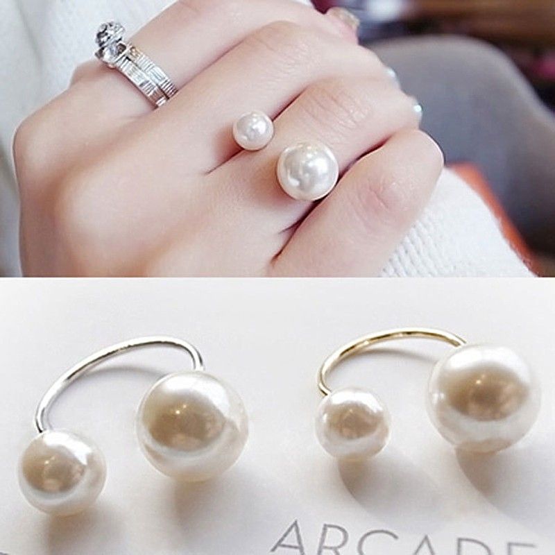 Neue Damenringe Simulierte Perlen Einstellbar Anillos Modeschmuck Anel Hochzeit Engagement Fingerring_voghion.com
