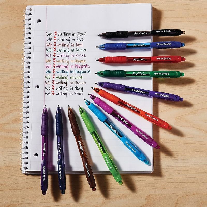 Profile Retractable Ballpoint Pens Bold 1.4mm Assorted Colors 12 Count_voghion.com