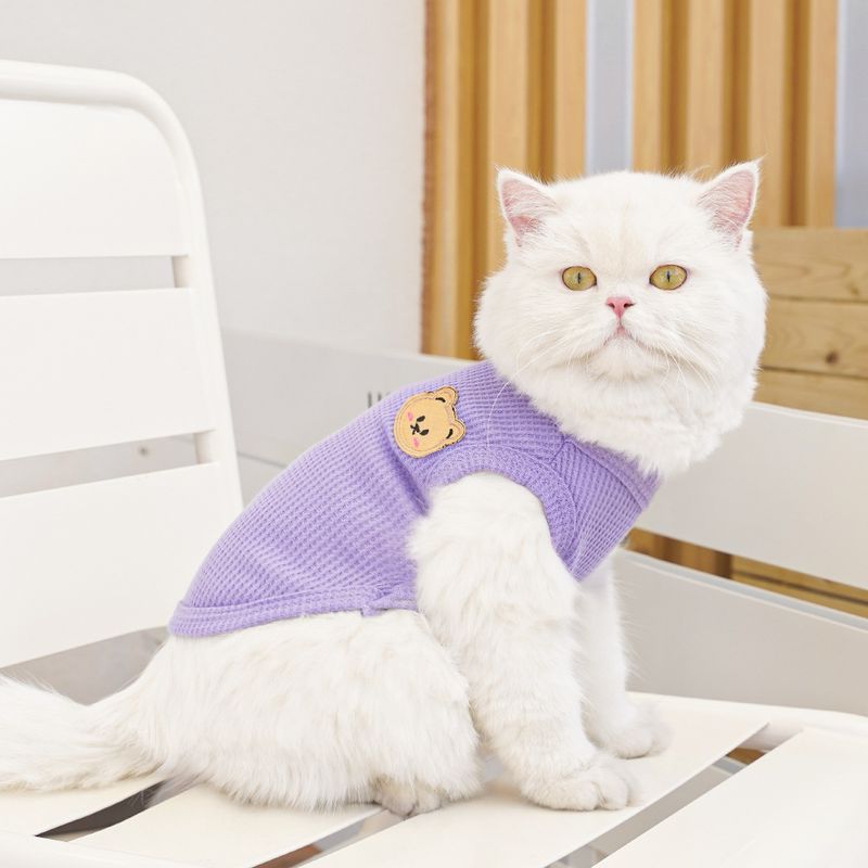 Haustierkleidung Waffelbär Sommerweste Teddy mittlere und kleine Hundekatze Hundekleidung Fabrik Großhandel_voghion.com