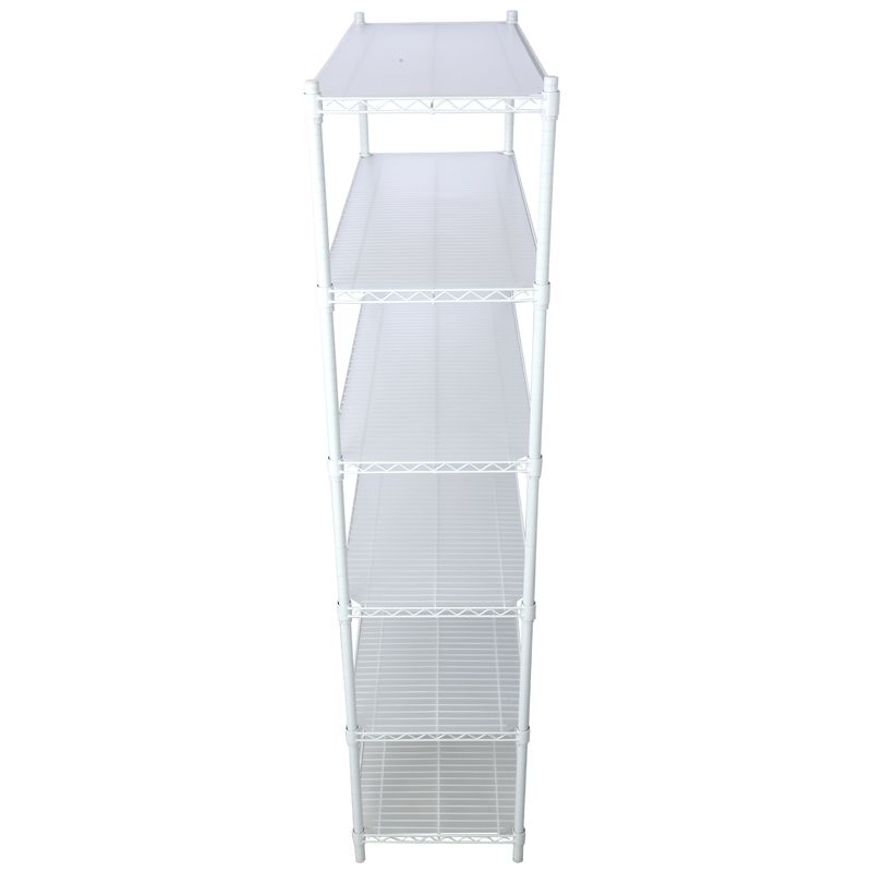 6 Tier 6000lbs Capacity NSF Metal Shelf Wire Shelving Unit, Heavy Duty Adjustable Storage Rack With Wheels & Shelf Liners For Commercial Grade Utility Steel Storage Rack, White - 84"H X 48"L X 20"D_voghion.com
