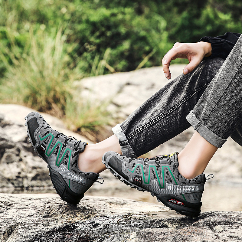 Men's and women's cross-country running shoes Outdoor sports mountaineering air cushion shoes_voghion.com