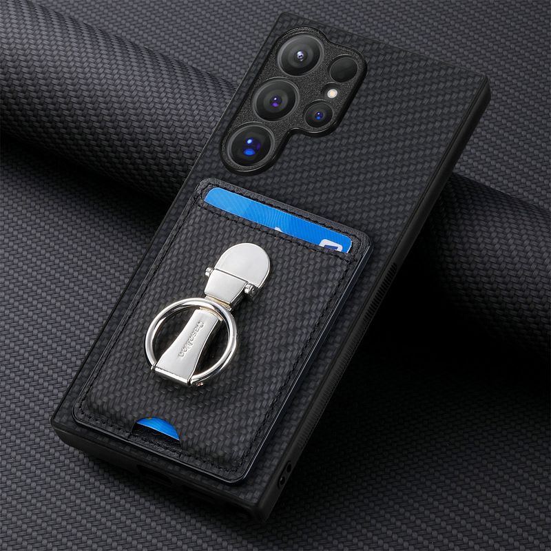 TechGlobe Compatible With Samsung S25 Hardware Ring Multi-angle Card Holder Phone A06/A16/A25/A36/A55 Protective Case_voghion.com