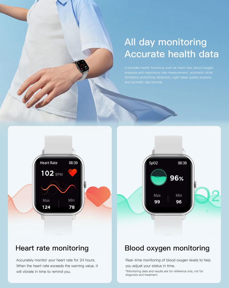SENBONO ZL54CJ Square Kvinne BT Ring Hjertefrekvens Sportsmodus Fitness Tracker Vanntett smartklokke Mann IOS Android_voghion.com