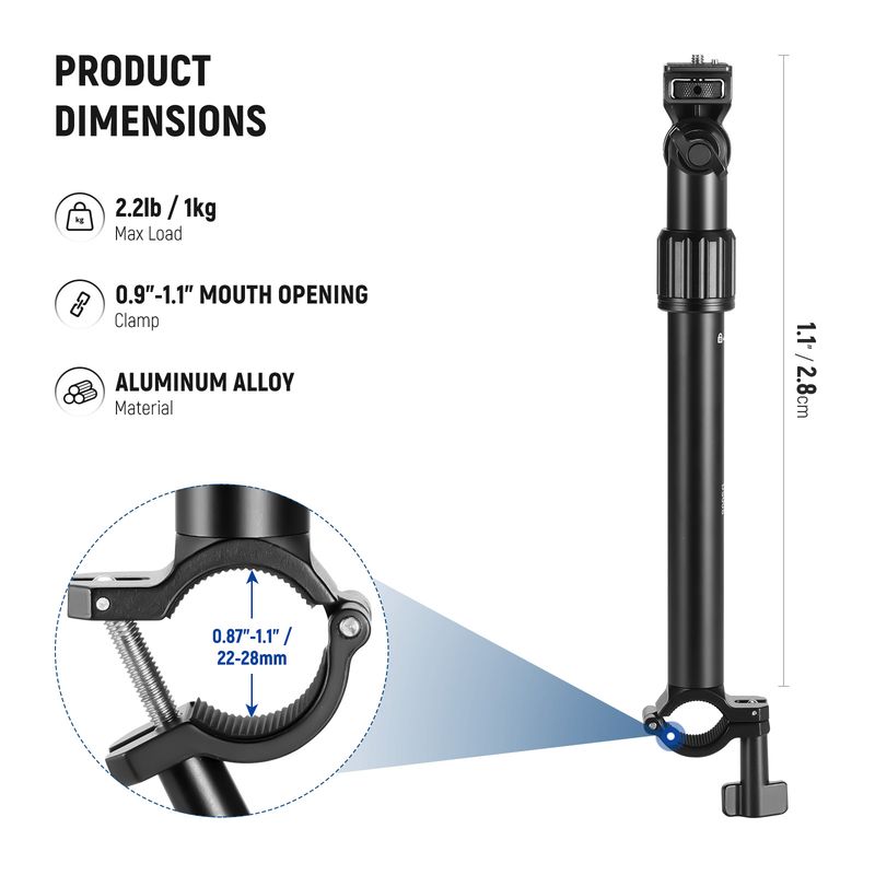 NEEWER Überkopfhalterung mit Telefonclip 28 cm 180° und 360° Haltearm Schreibtischständer für Kamera LED Ringlicht Mikrofon_voghion.com