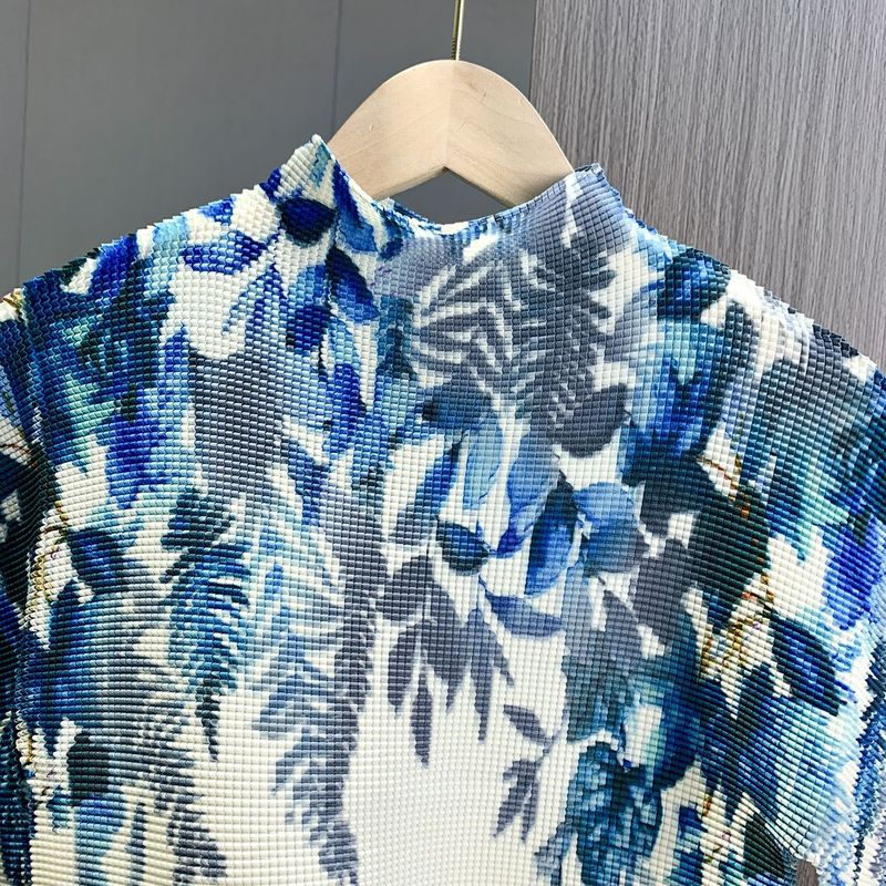 Abbigliamento da donna Completo due pezzi a maniche lunghe con pieghe stampato, vendita calda, nuovo stile, temperamento alla moda, maglietta attillata per le donne_voghion.com