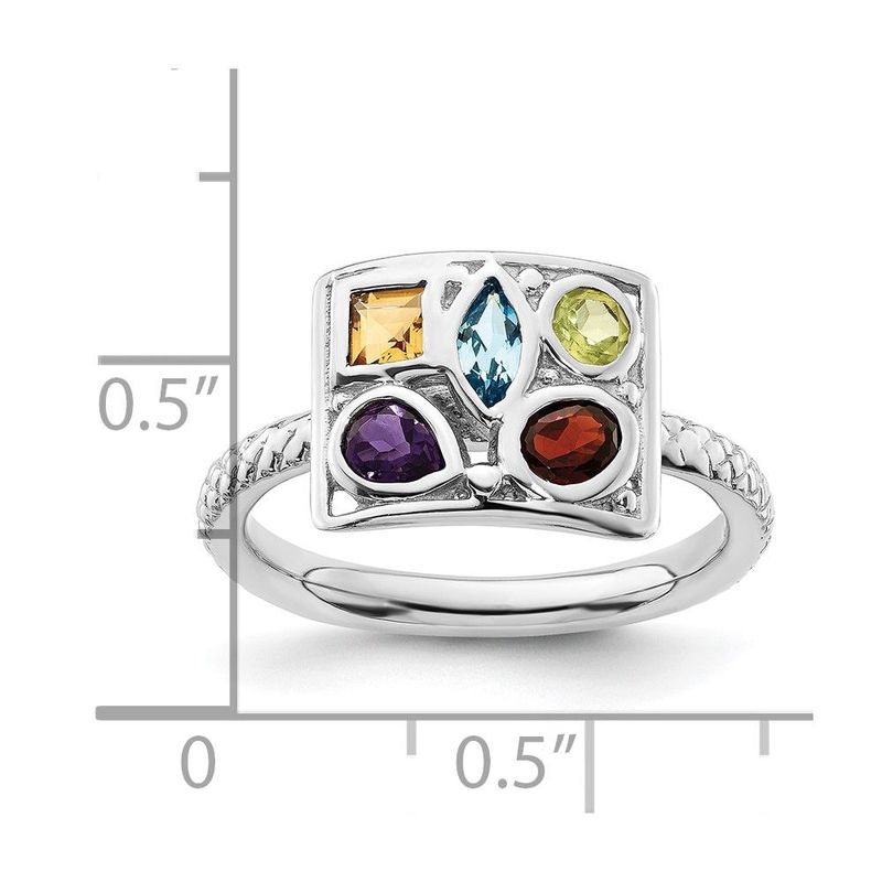Sterling Silver Stackable Expressions Gemstone Ring_voghion.com