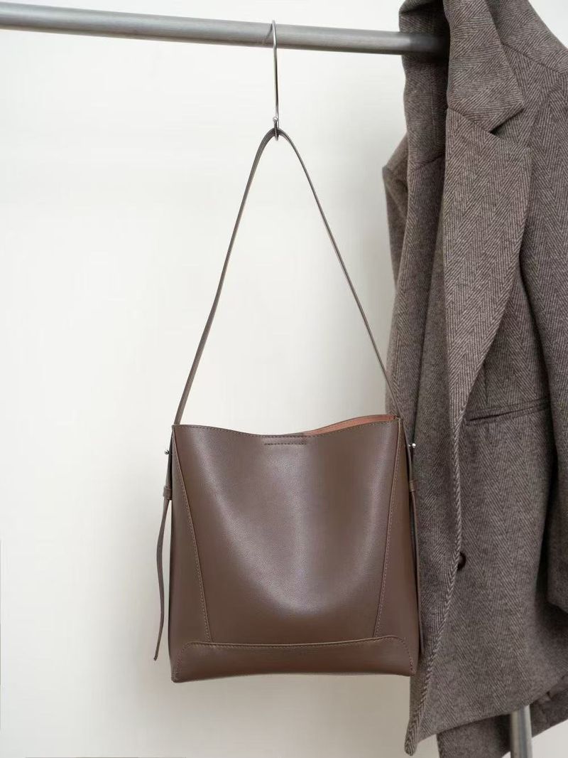 Borsa a secchiello Gefini da donna, grande capacità, leggera in vera pelle, nuovo modello 2025, borsa a tracolla con una sola spalla,_voghion.com