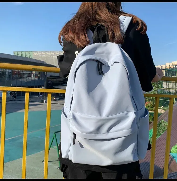 Zaino versatile nero grigio bianco rosso di alta qualità, grande capacità, borsa da viaggio impermeabile, lavabile, in nylon, per computer, unisex_voghion.com