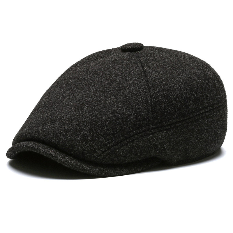 Autumn and winter middle-aged and elderly hat men's cold-proof warm ear protection dad grandpa old man hat forward duck tongue old man hat_voghion.com