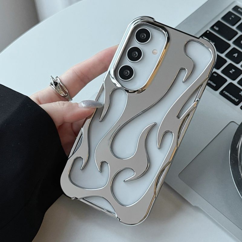 Creative flame design suitable for Samsung S series phone cases with hollowed out heat dissipation, breathable personality, new fashionable electropla_voghion.com
