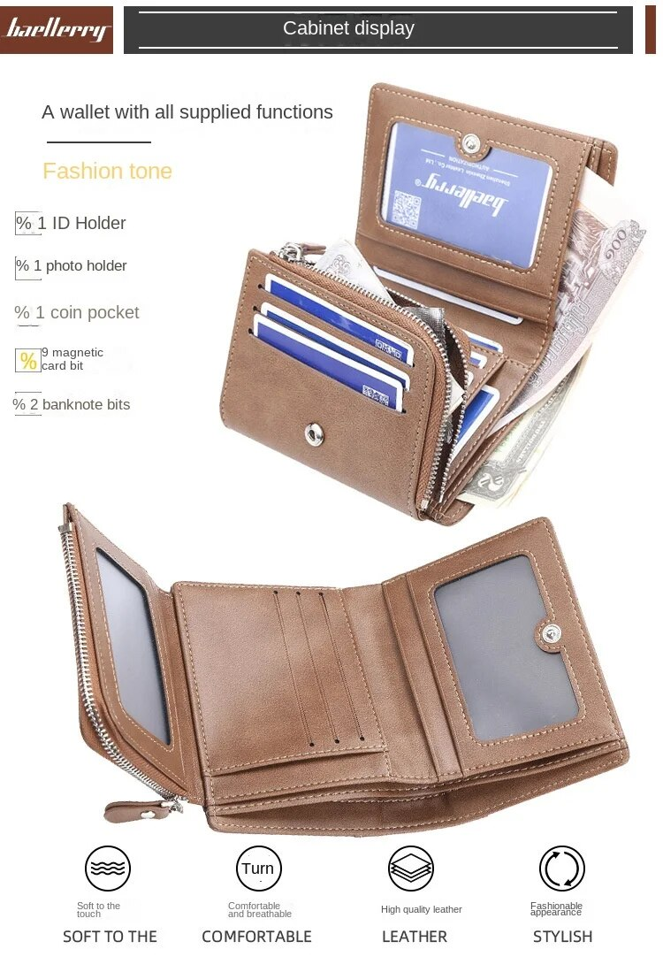 Portemonnee/Ultradunne Multi-card Portemonnee/korte Rits Gesp Kaarthouder/Mode Cadeau_voghion.com
