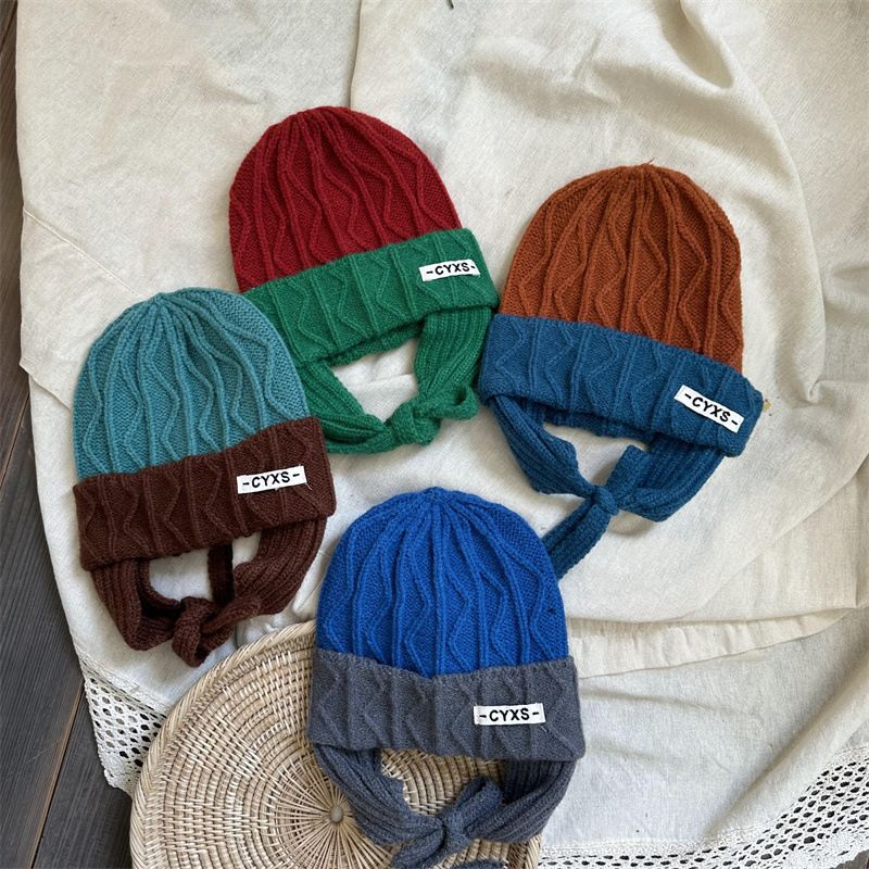 Kids'caps Boho Style Children's Knitted Personalized Color With A Cold Warm Ear Hat_voghion.com