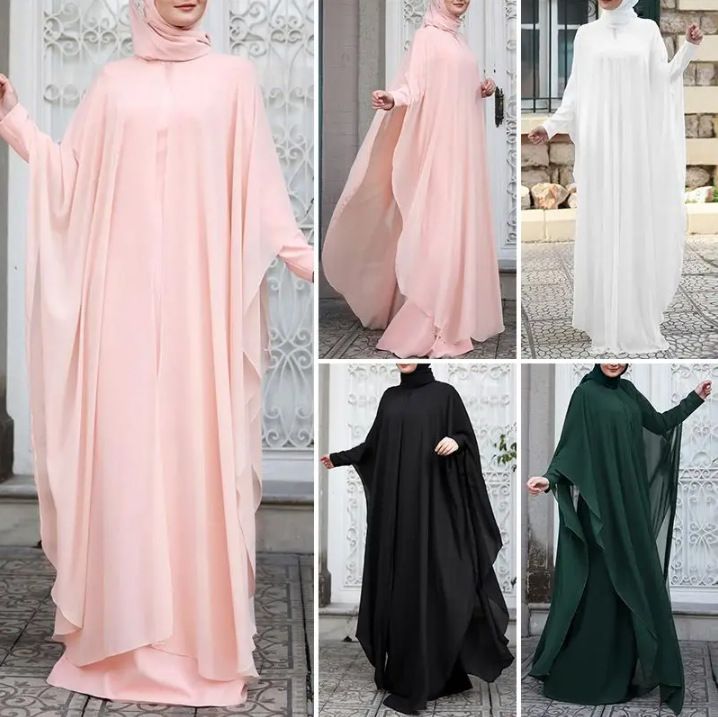 Abbigliamento da donna Primavera e autunno Nuovo stile musulmano Arte Tempo libero Abito largo e largo con scollo rotondo_voghion.com