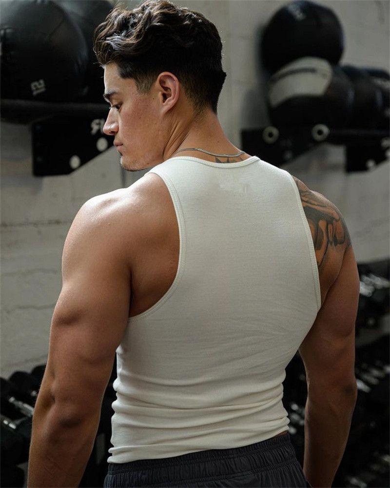 2024 American Style Summer Coarse Thread Tight Sports Fitness Base Layer Tank Top Trendy Men's Vest_voghion.com