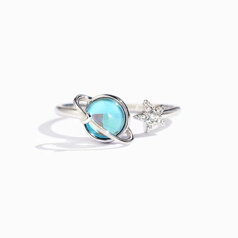 New Rotatable Four-Leaf Clover Open For Women, Unique Design Stress Relief Ring_voghion.com