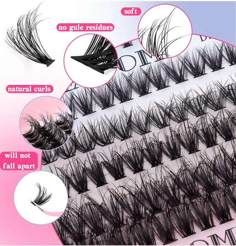 Valse wimpers Diy Enkele cluster haar Valse wimpers Natuurlijk dikke D kromming Gesegmenteerde 10-18m wimpers_voghion.com