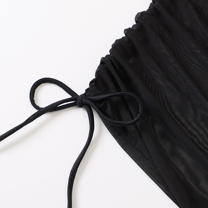 Women's Clothing Spring And Summer New Women's Swimsuit Slim Fit Pure Color Sexy Fashion Hanging Neck Three Piece Set_voghion.com