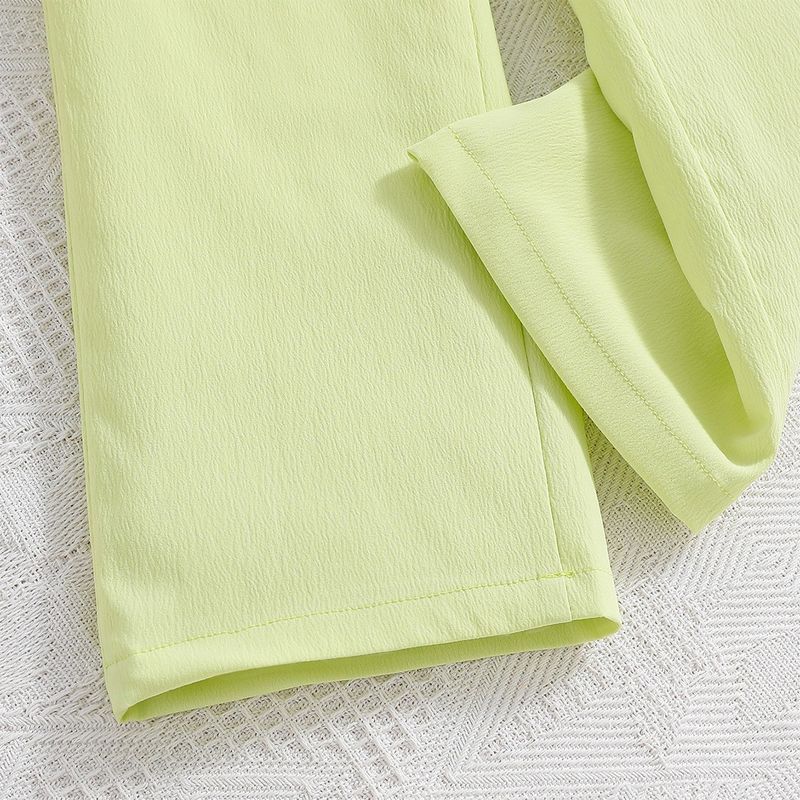 Kinderkleidung Sommer-Schnäppchen Vierfarbige ärmellose Strickjacke Oberteil Einfarbige Anzughose Zweiteiliger Anzug für Mädchen_voghion.com