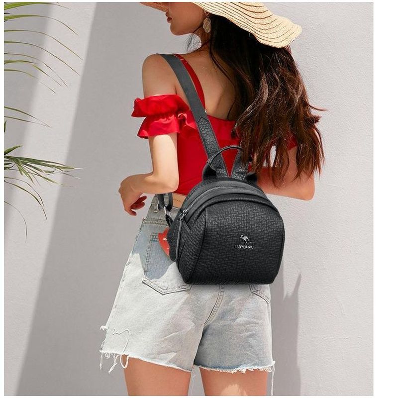 Leather 2025New Trendy Shell Shoulder Travel Bag Schoolbag Backpack Casual All-Matching Advanced_voghion.com