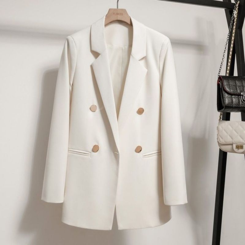 Oversized Blazer For Women – Bright-Button British Style Jacket (Petite-Friendly & Age-Defying)_voghion.com