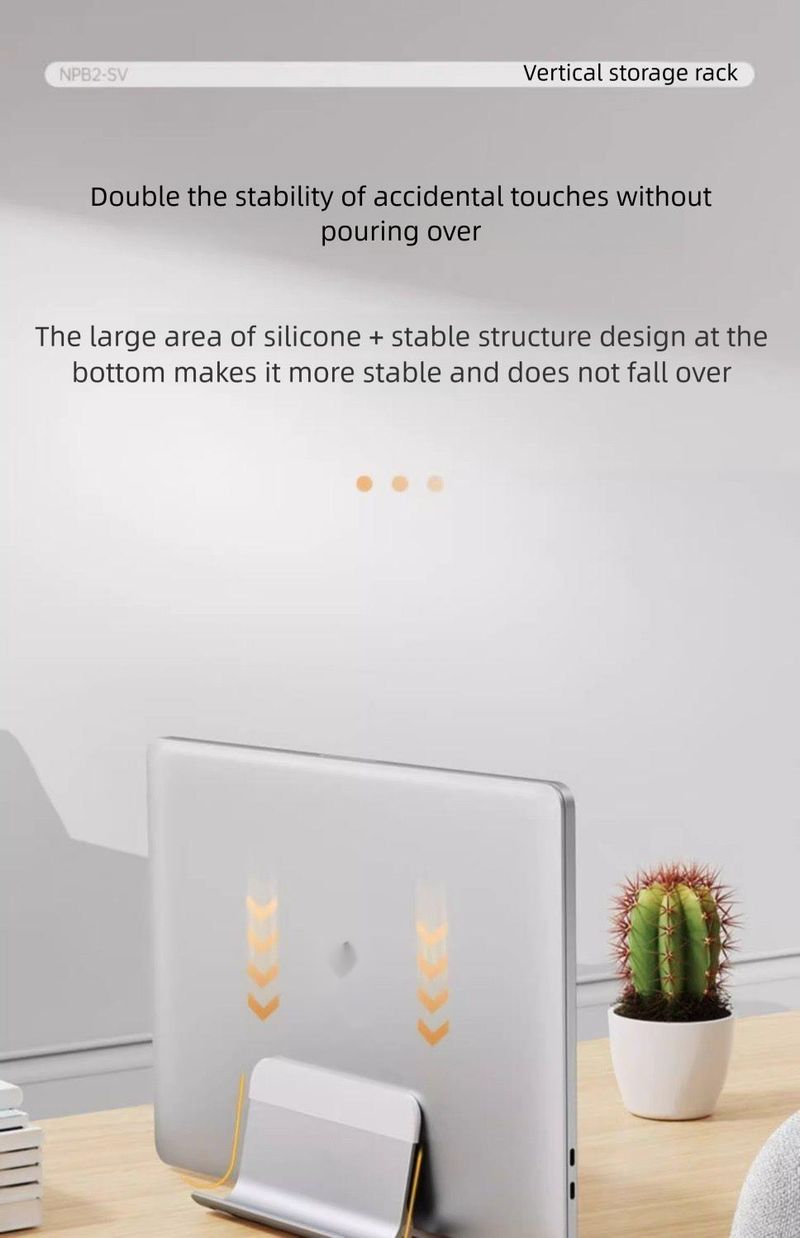 Laptop Vertikalständer Tablet Aufrecht Rack Aluminiumlegierung Wärmeableitung Desktop Schwerkraftschloss Lagerung Metallbasis_voghion.com