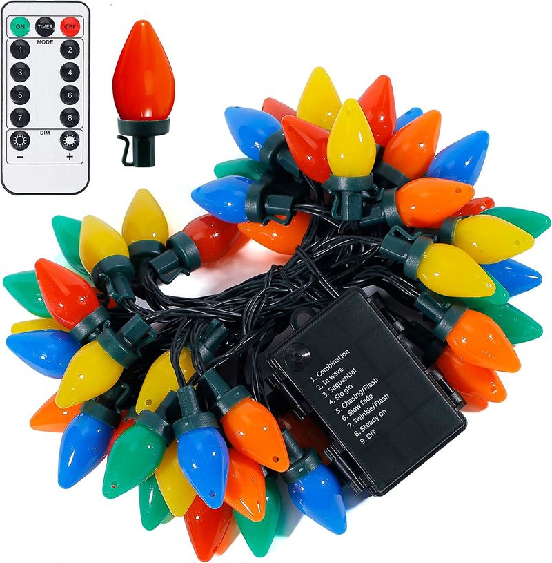 Led Strawberry Light Colorful Hook Pointed Light String Glossy C6C7C9 Colored Lights Christmas Decoration Lights_voghion.com