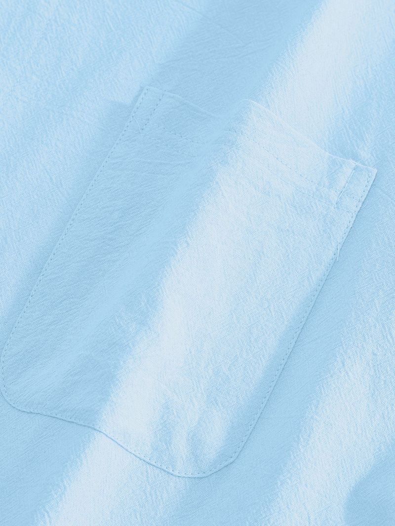Leinenhemd im Hawaii-Stil für Herren – Atmungsaktives Freizeithemd mit Henley-Kragen und langen Ärmeln für den Sommer, leicht und knitterfrei, schmale Passform_voghion.com