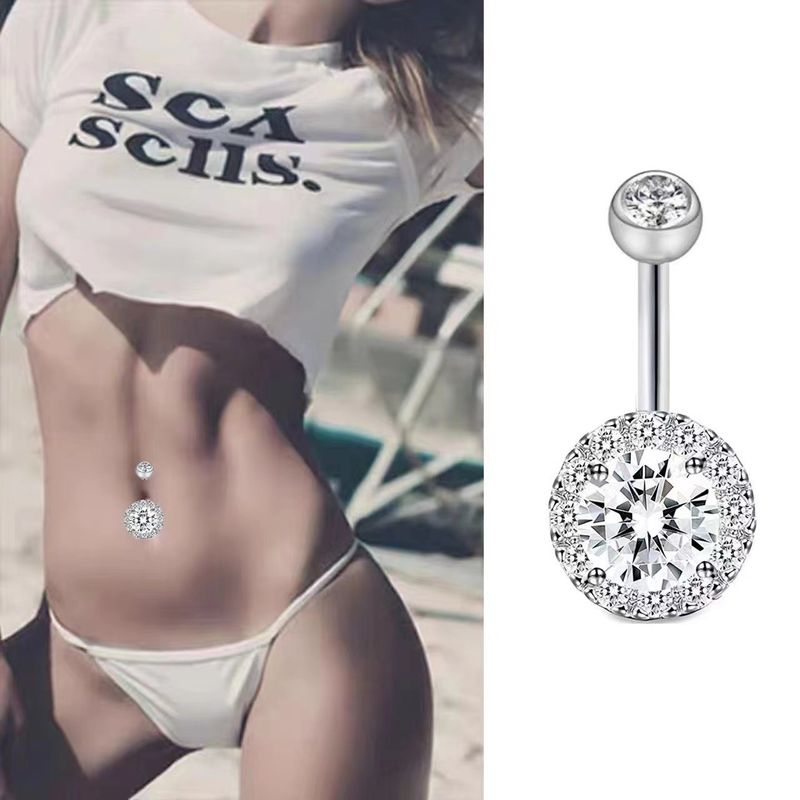 Piercing per ombelico in acciaio inossidabile con intarsi in zircone_voghion.com